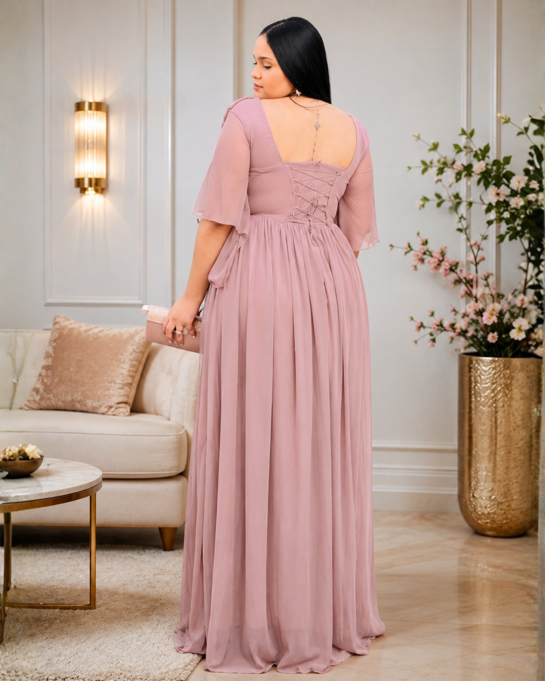 Vestido Largo Maritza Rosado