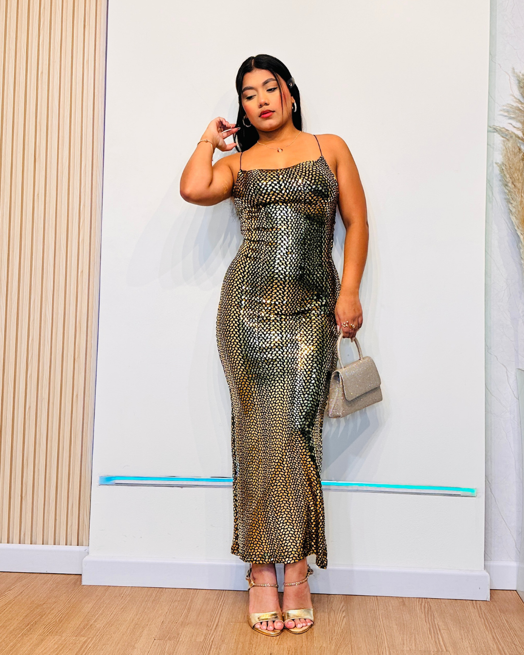 Vestido Ruby Largo Dorado