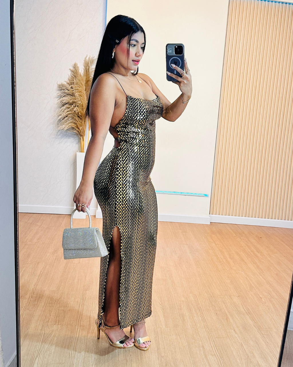 Vestido Ruby Largo Dorado