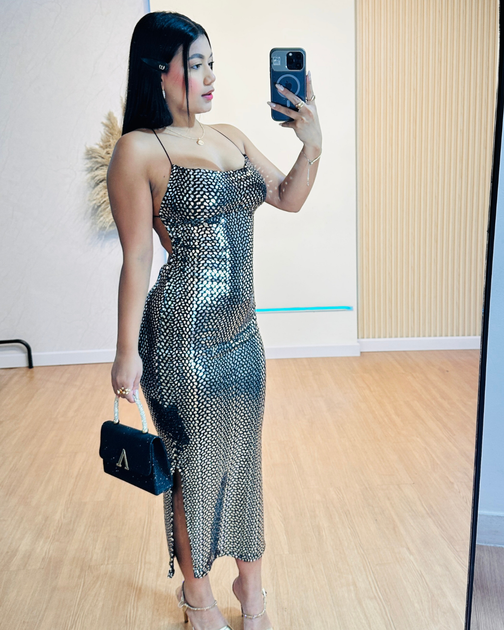 Vestido Ruby Largo Plateado