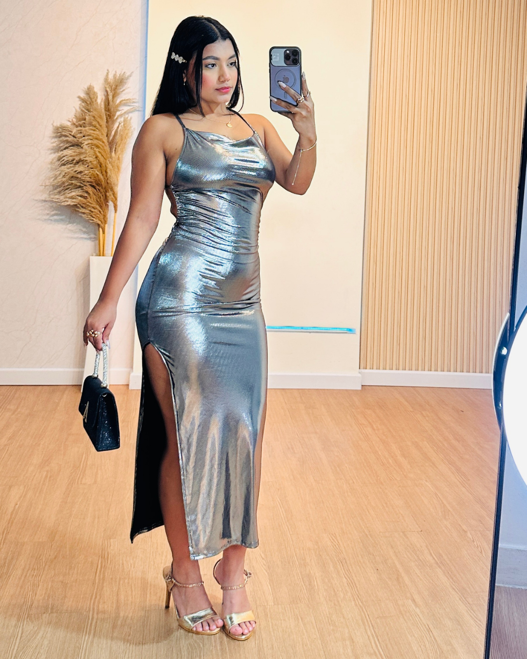 Vestido Shayra Plateado