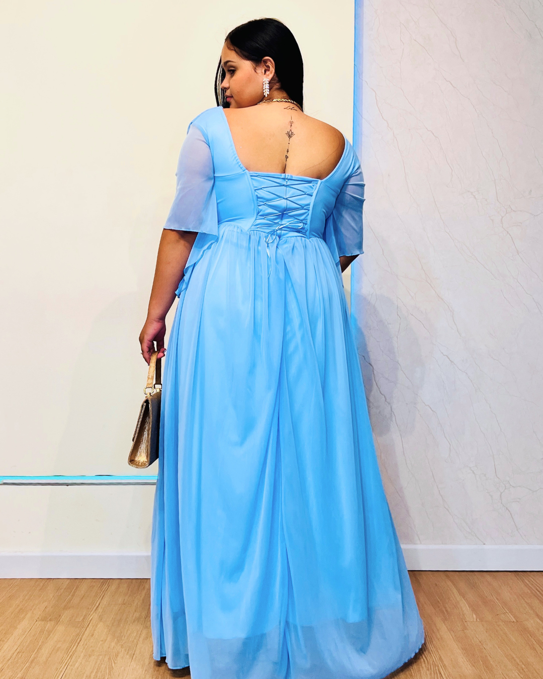 Vestido Largo Maritza Celeste