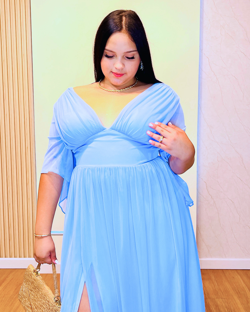Vestido Largo Maritza Celeste
