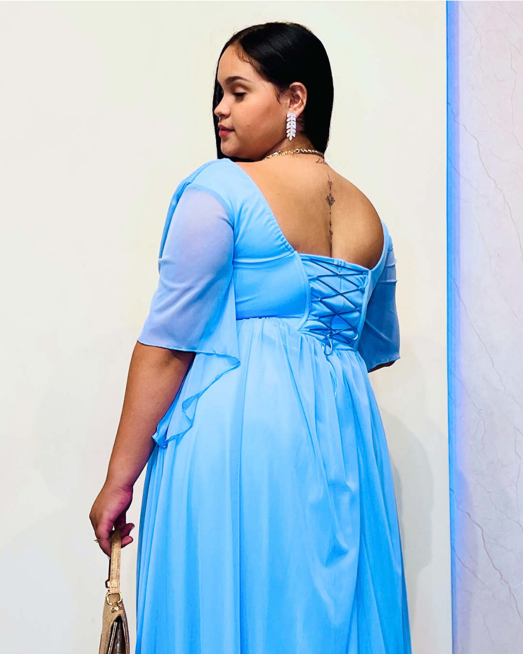 Vestido Largo Maritza Celeste