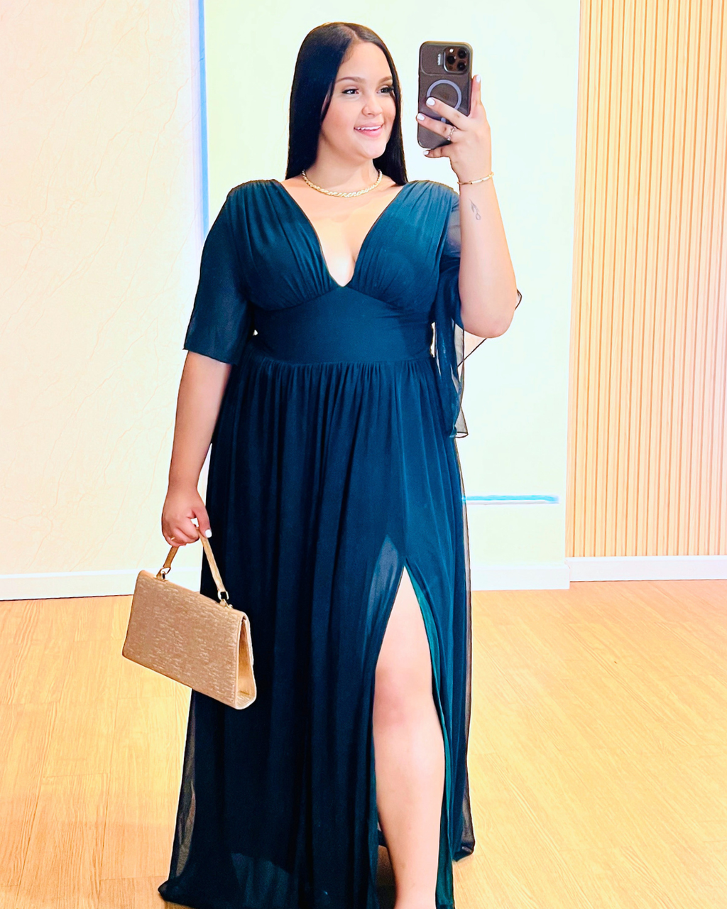 Vestido Largo Maritza Verde Botella