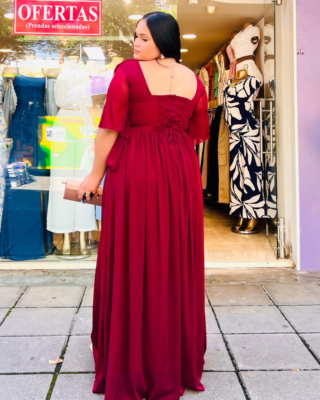 Vestido Largo Maritza Vinotinto