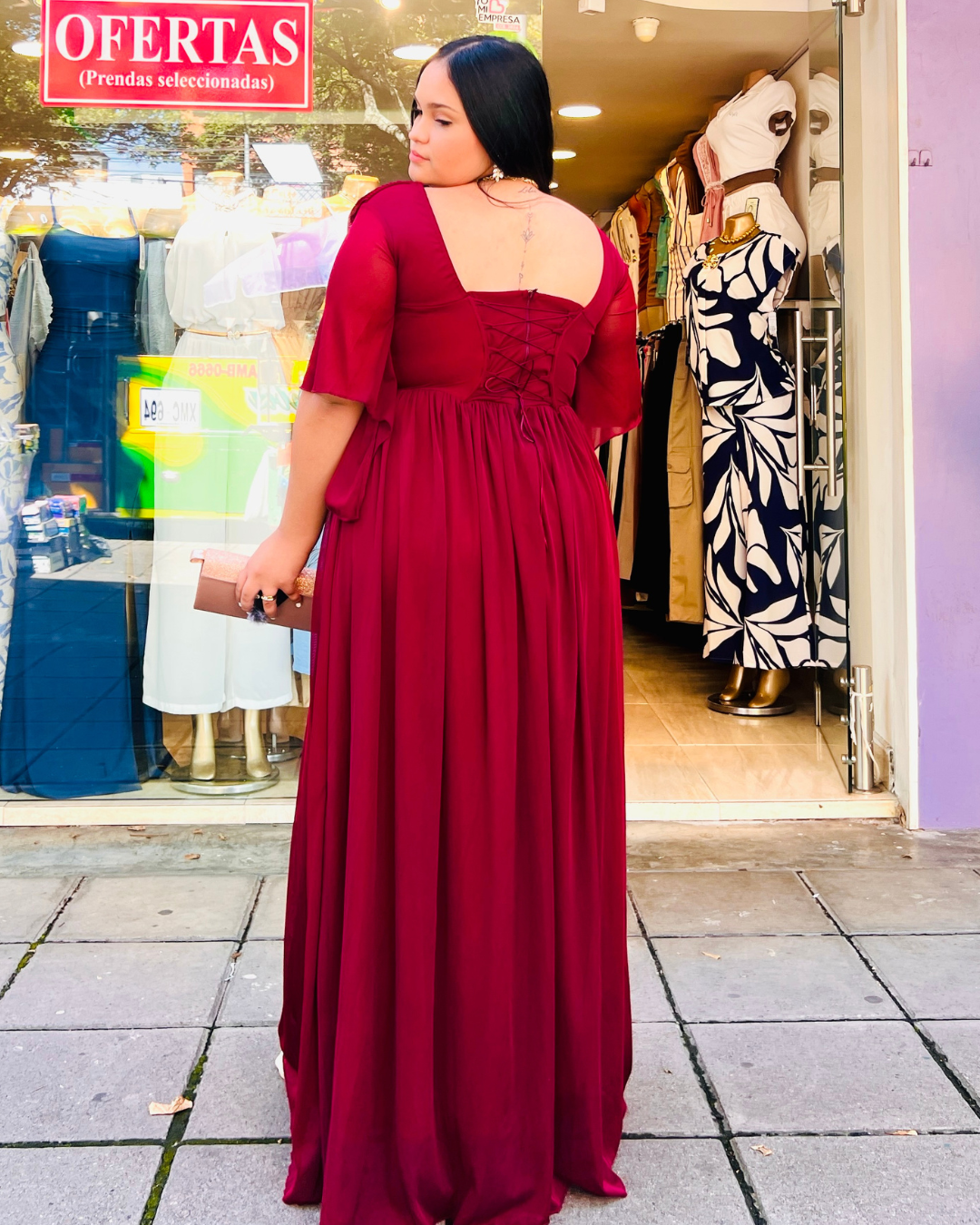 Vestido Largo Maritza Vinotinto