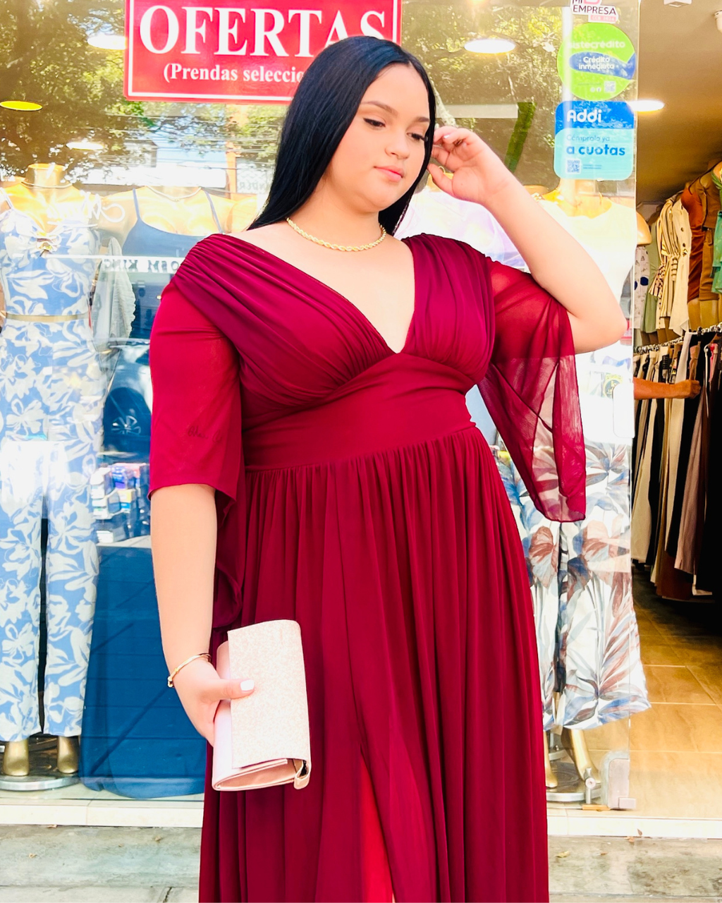 Vestido Largo Maritza Vinotinto
