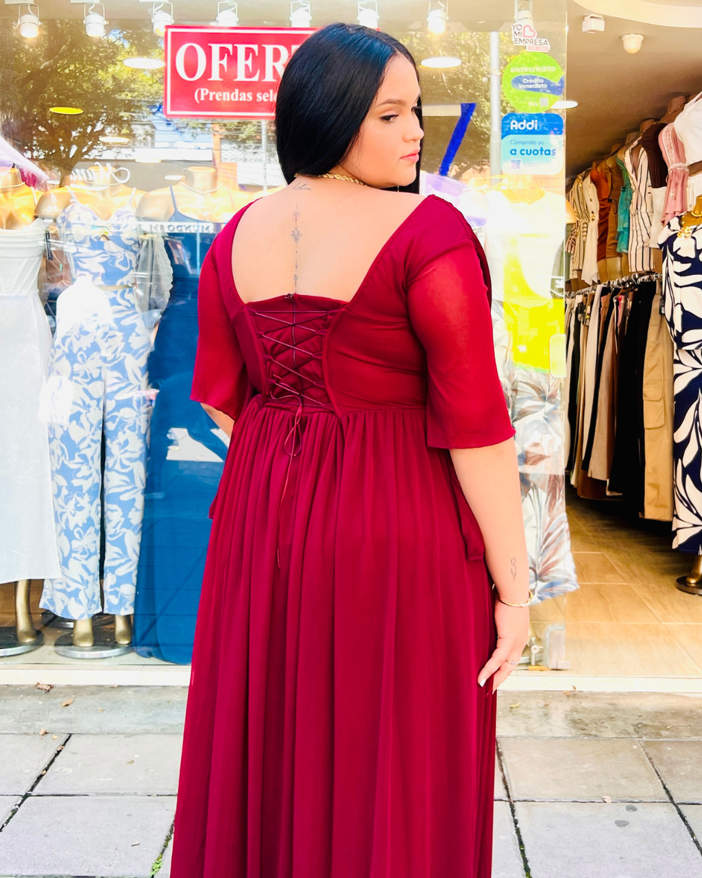 Vestido Largo Maritza Vinotinto