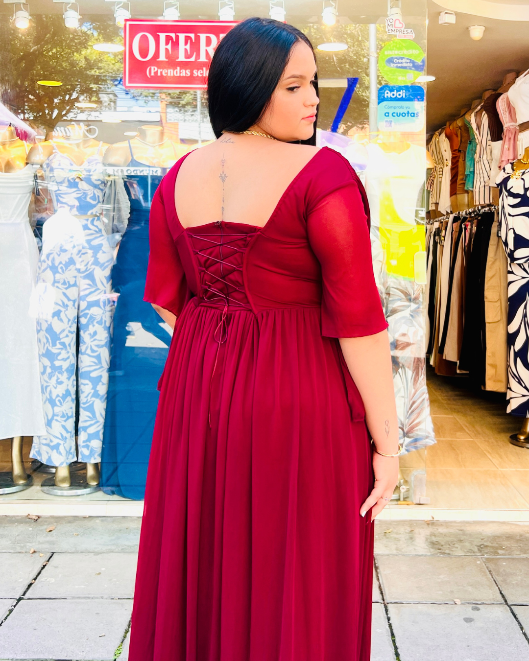Vestido Largo Maritza Vinotinto