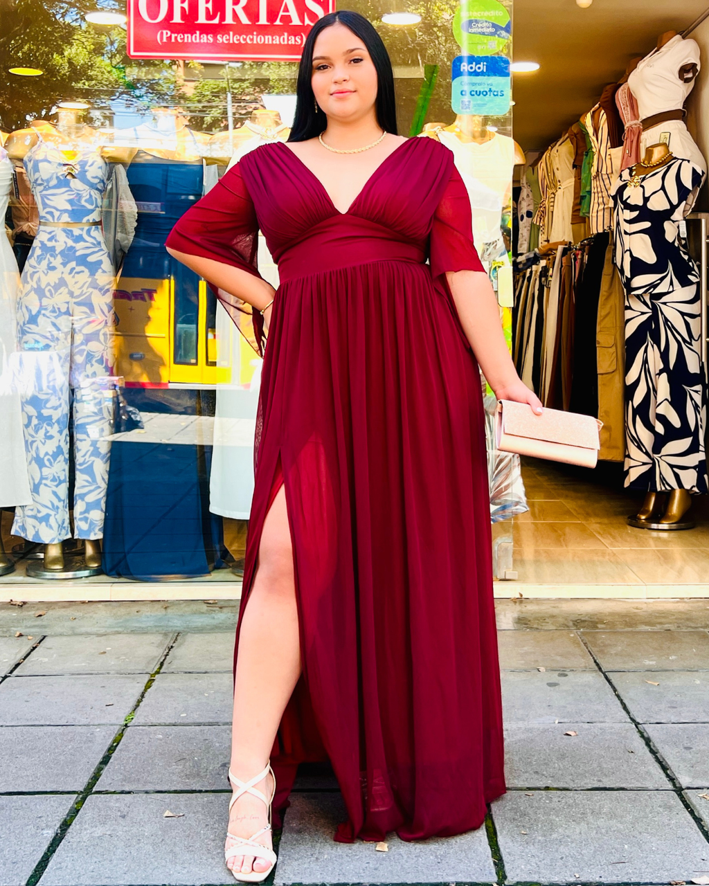Vestido Largo Maritza Vinotinto