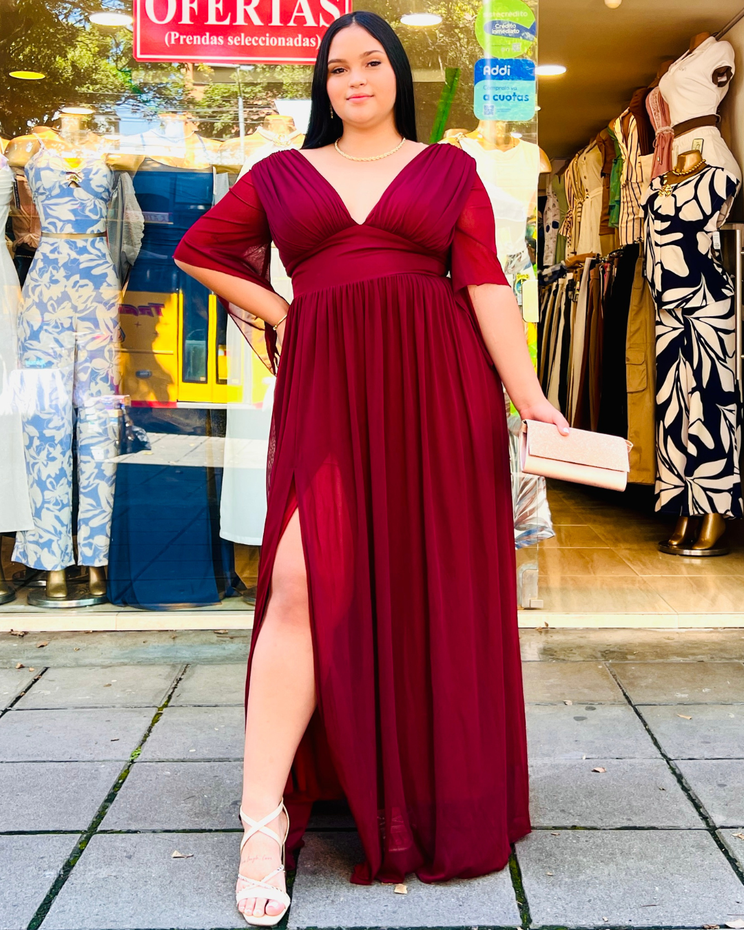 Vestido Largo Maritza Vinotinto