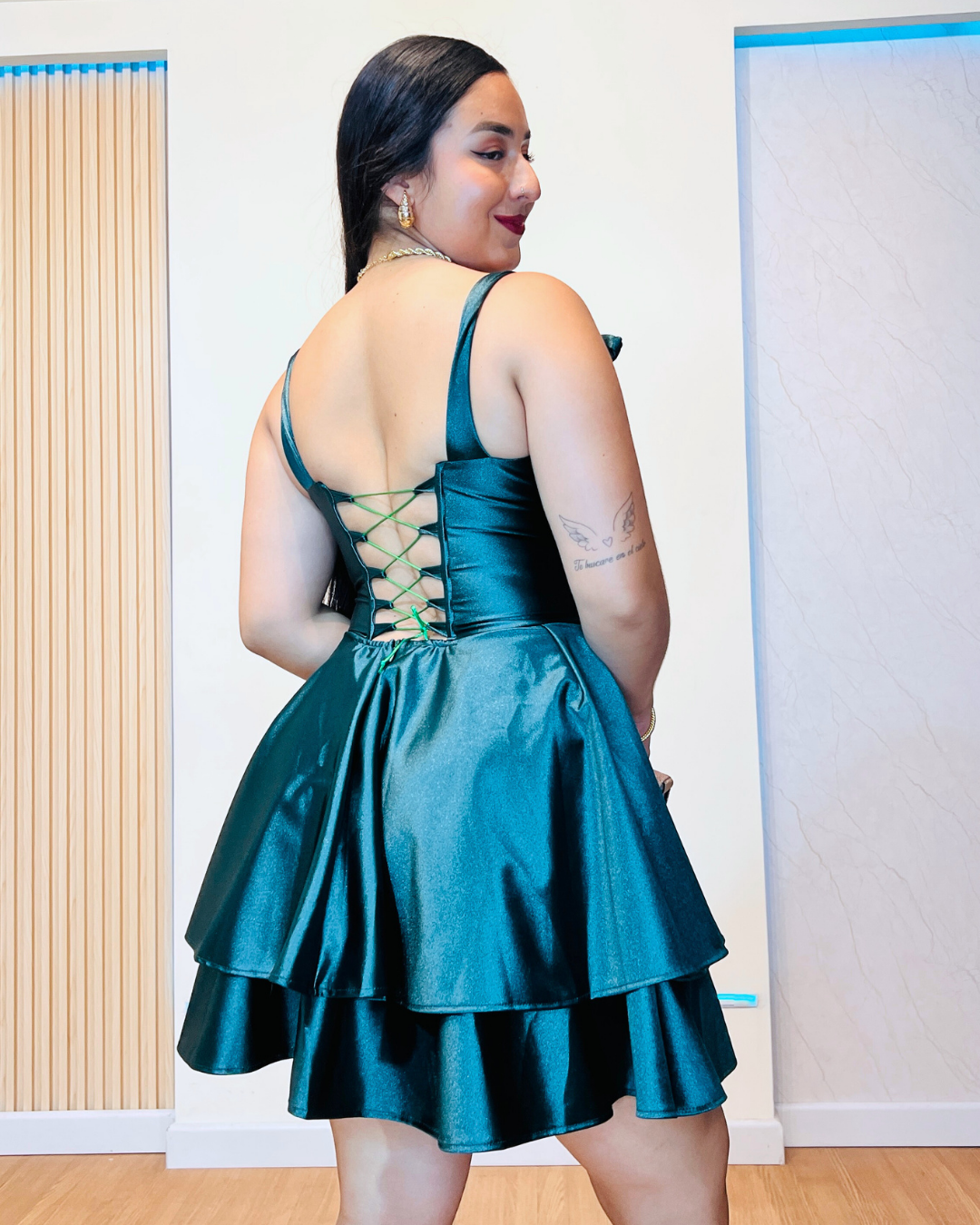 Vestido Princess Verde Botella