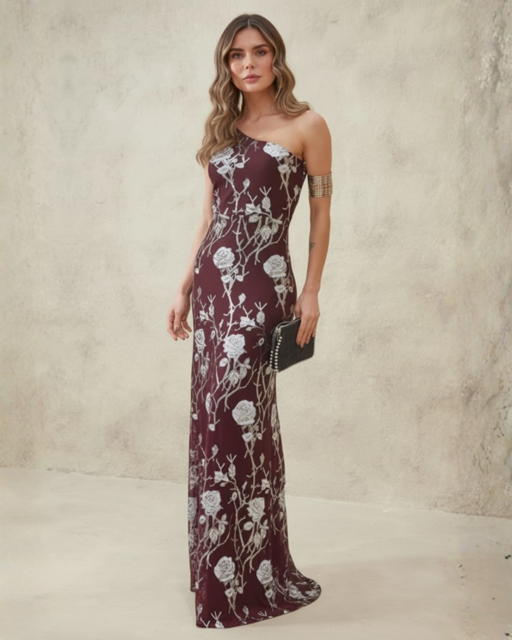 Vestido Largo Heily Vinotinto