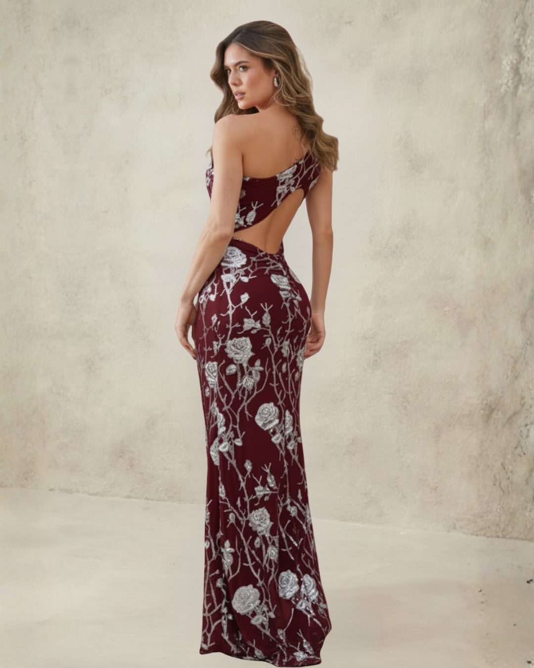Vestido Largo Heily Vinotinto