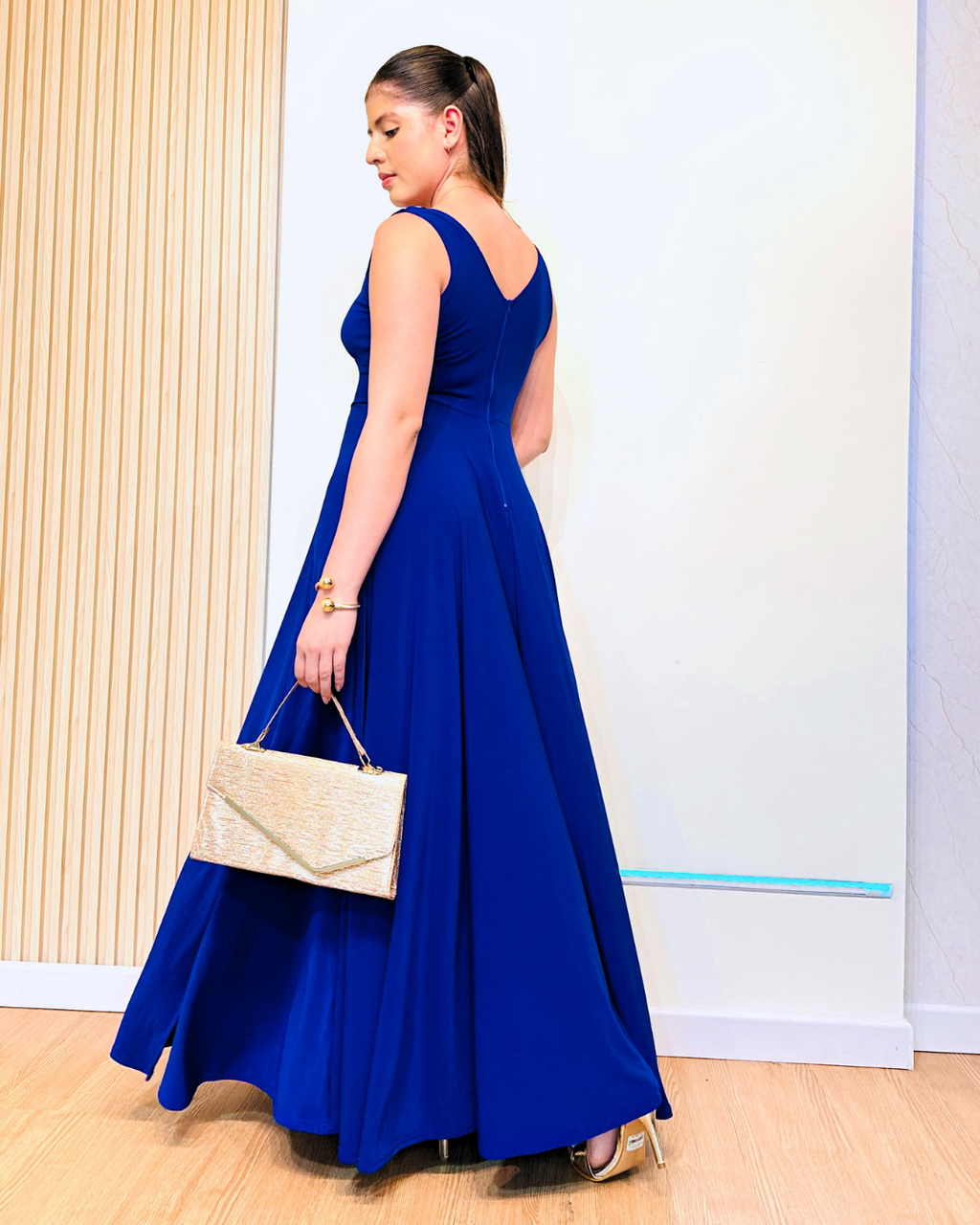 Vestido Velvet Azul Rey