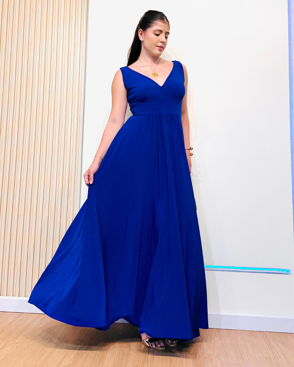 Vestido Velvet Azul Rey