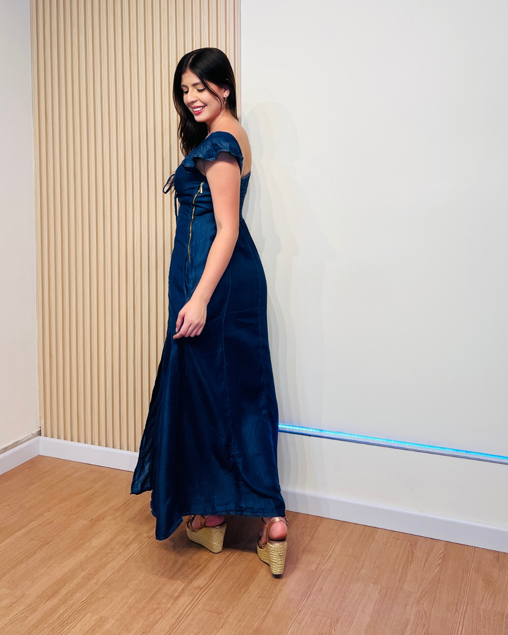 Vestido Calica Demin Oscuro