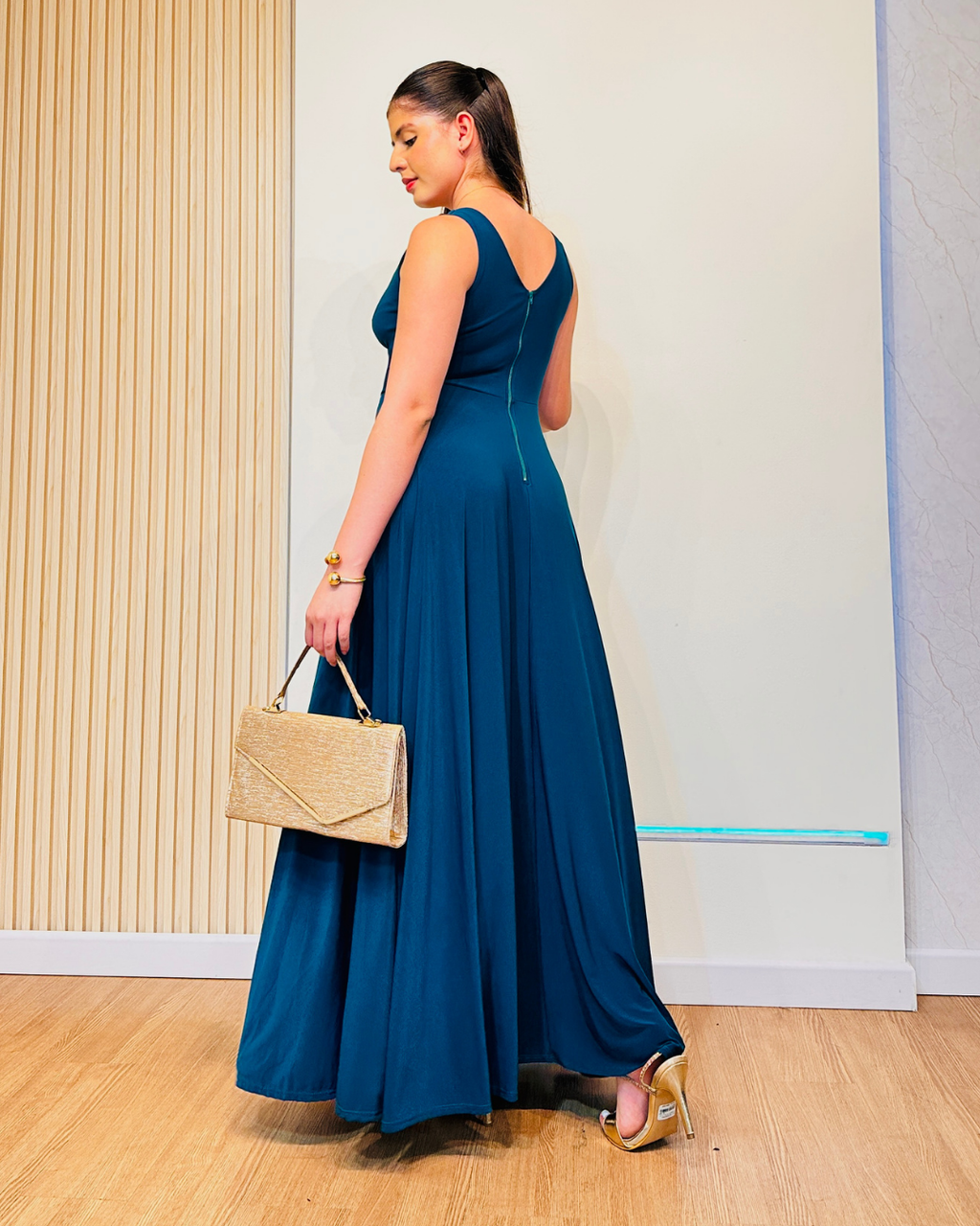 Vestido Velvet Verde Botella