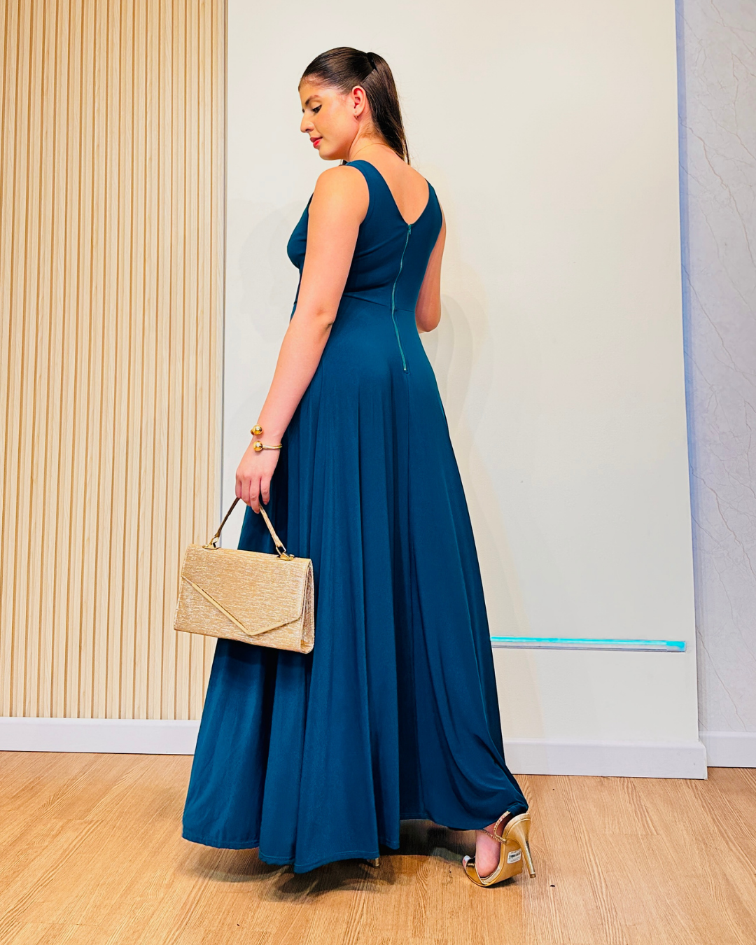 Vestido Velvet Verde Botella