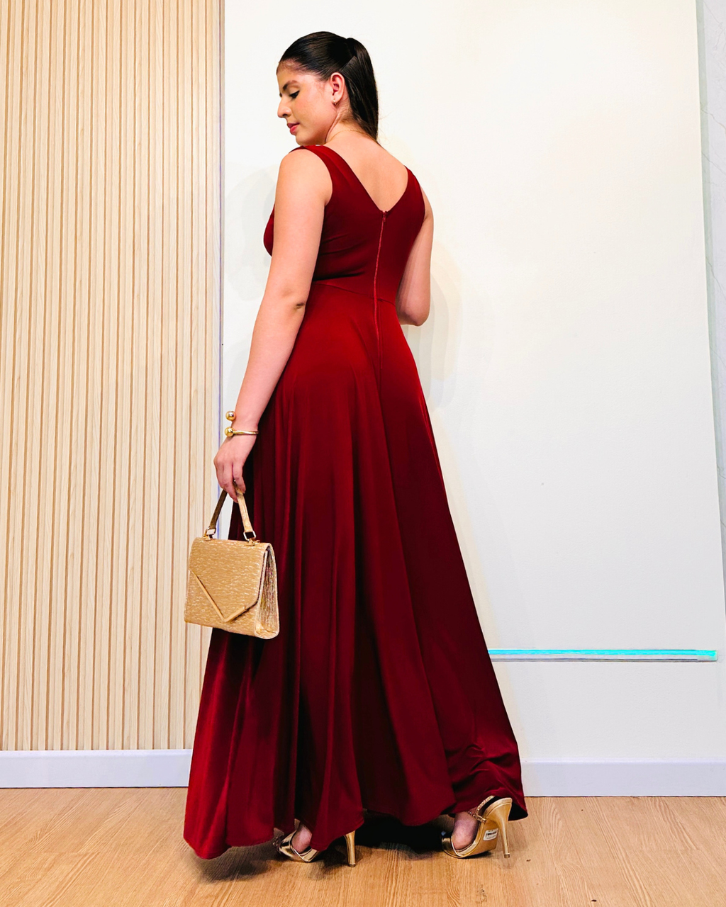 Vestido Velvet Vinotinto