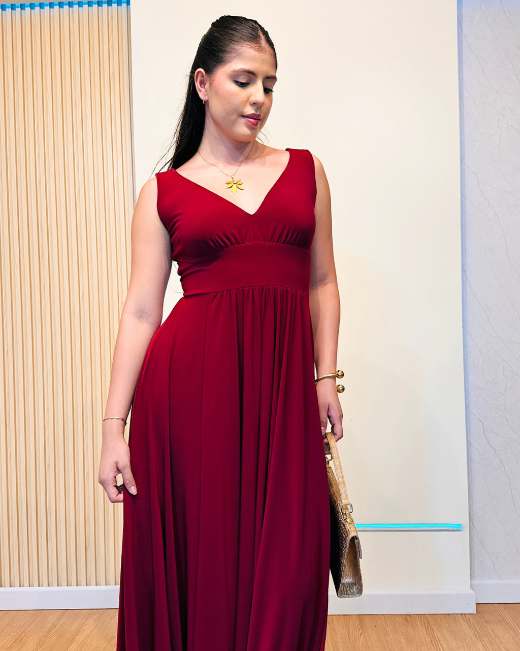 Vestido Velvet Vinotinto