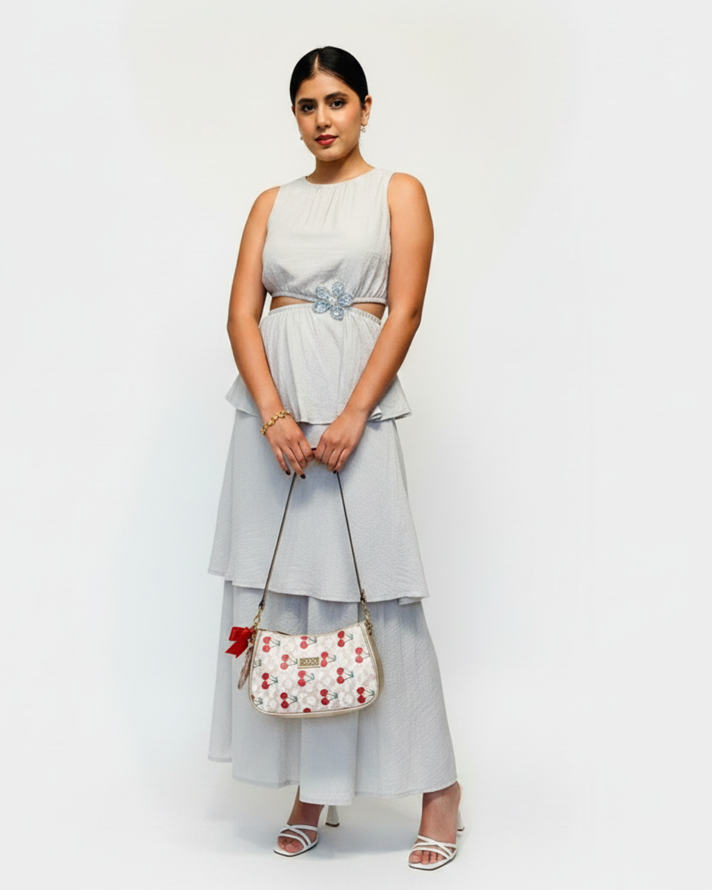 Bolso Estampado Cerezas fondo beige– Cuero Sintético