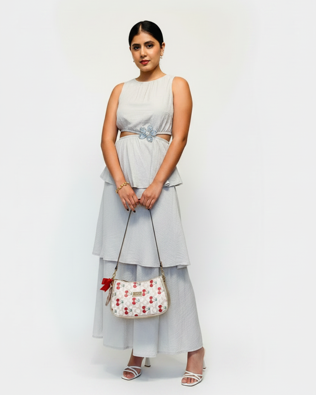 Bolso Estampado Cerezas fondo beige– Cuero Sintético