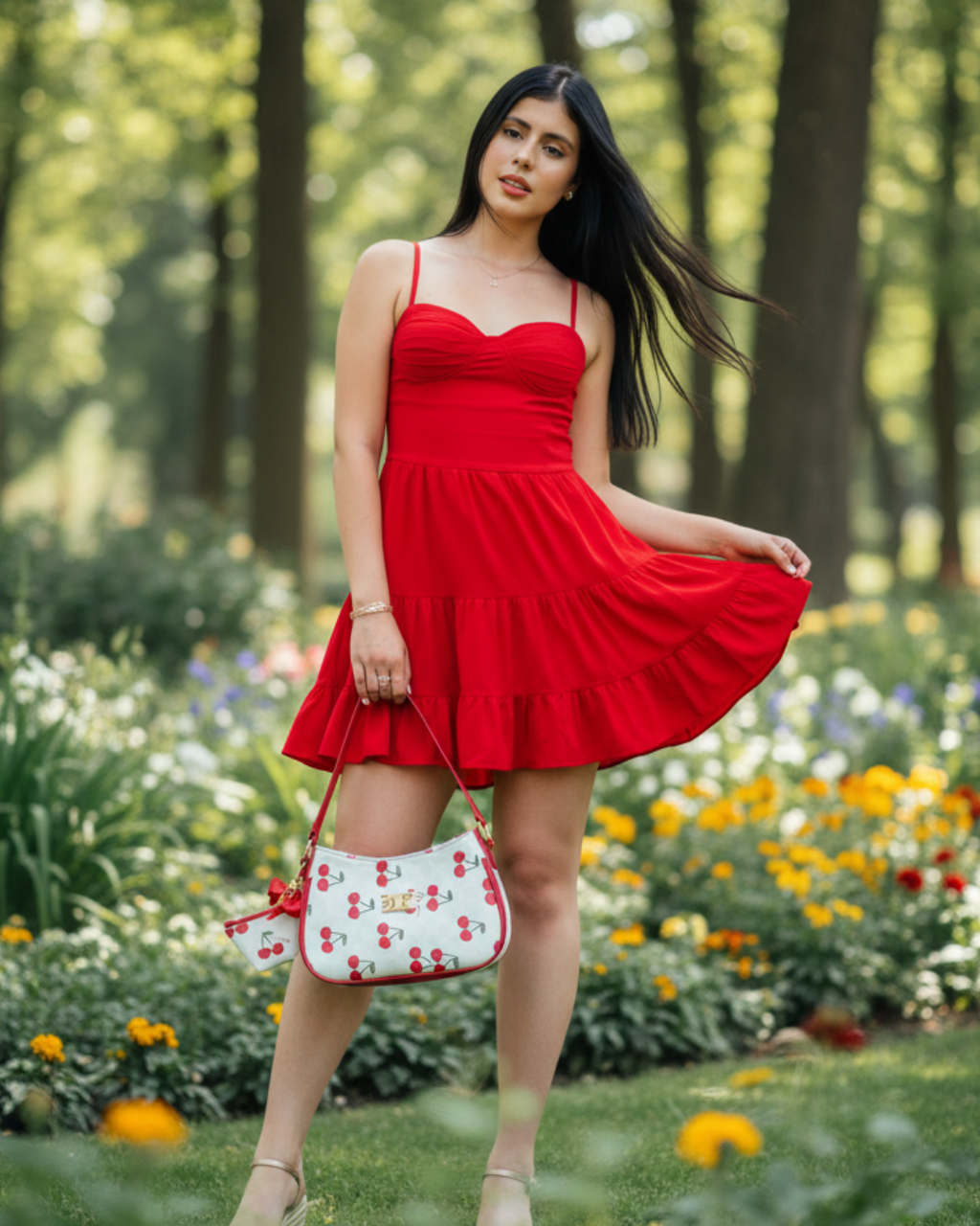 Bolso Estampado Cerezas – Cuero Sintético