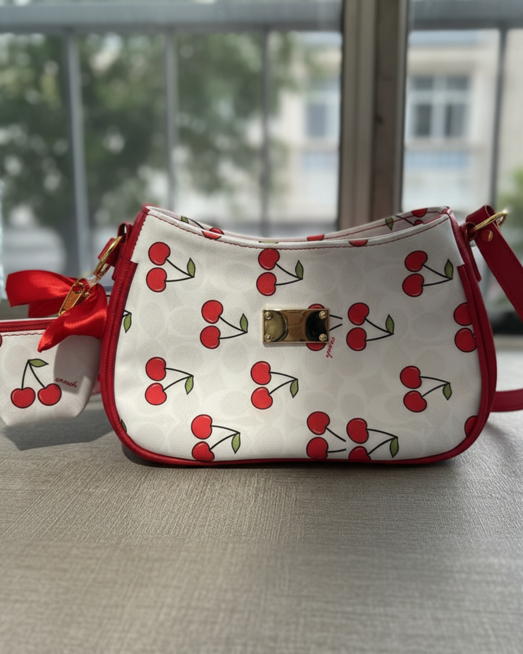Bolso Estampado Cerezas – Cuero Sintético