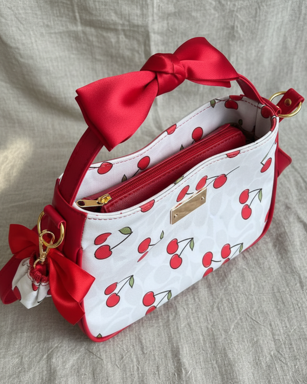 Bolso Estampado Cerezas – Cuero Sintético
