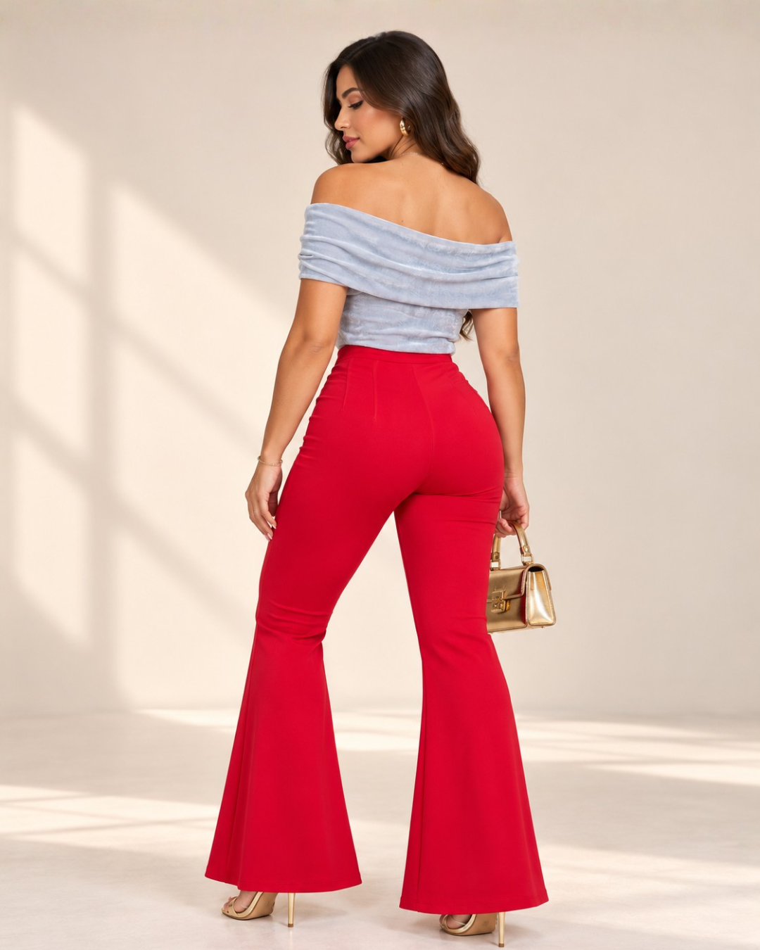 Pantalón bota campana Mariet Rojo