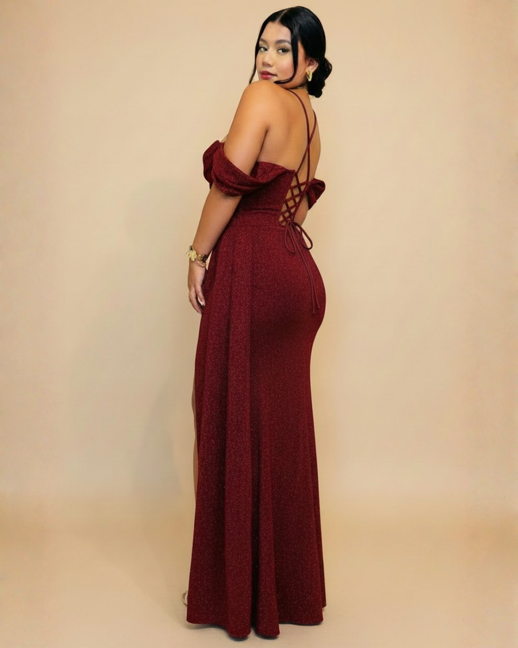 Vestido Amira Guinda Vino Tinto