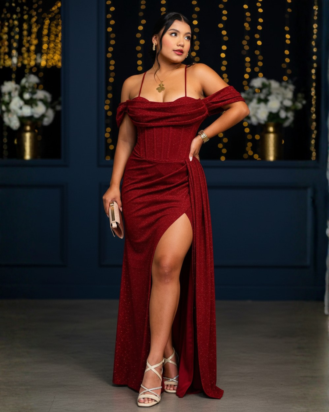 Vestido Amira Vino Tinto